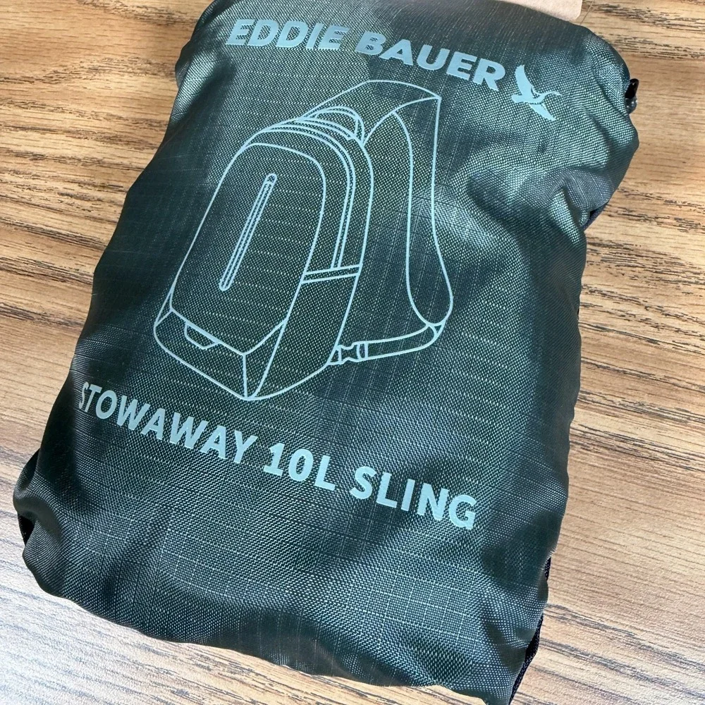 Eddie Bauer Stowaway 10L Sling Backpack Crossbody Lightweight Gray NWT